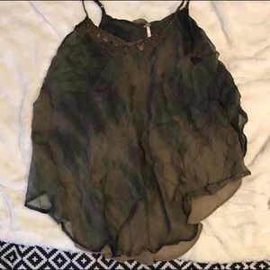 Free people olive Cami Hi-Low XS